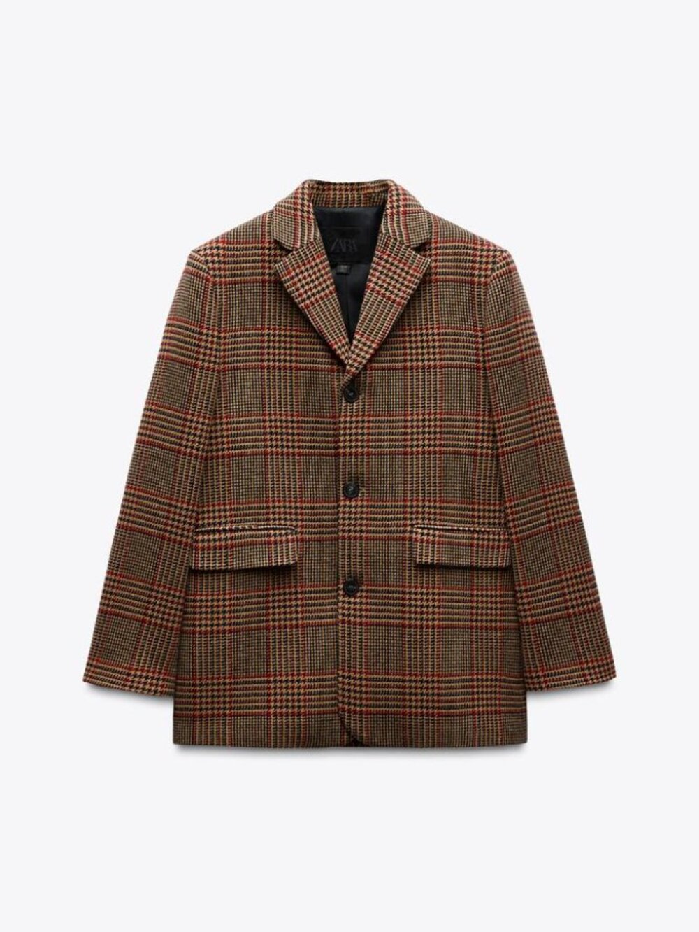 Zara Wool Blend Plaid Blazer Size XS